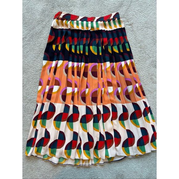 NWOT J Crew 365 Pleated midi skirt in art deco print, Sz 00, $295 - Picture 3 of 9